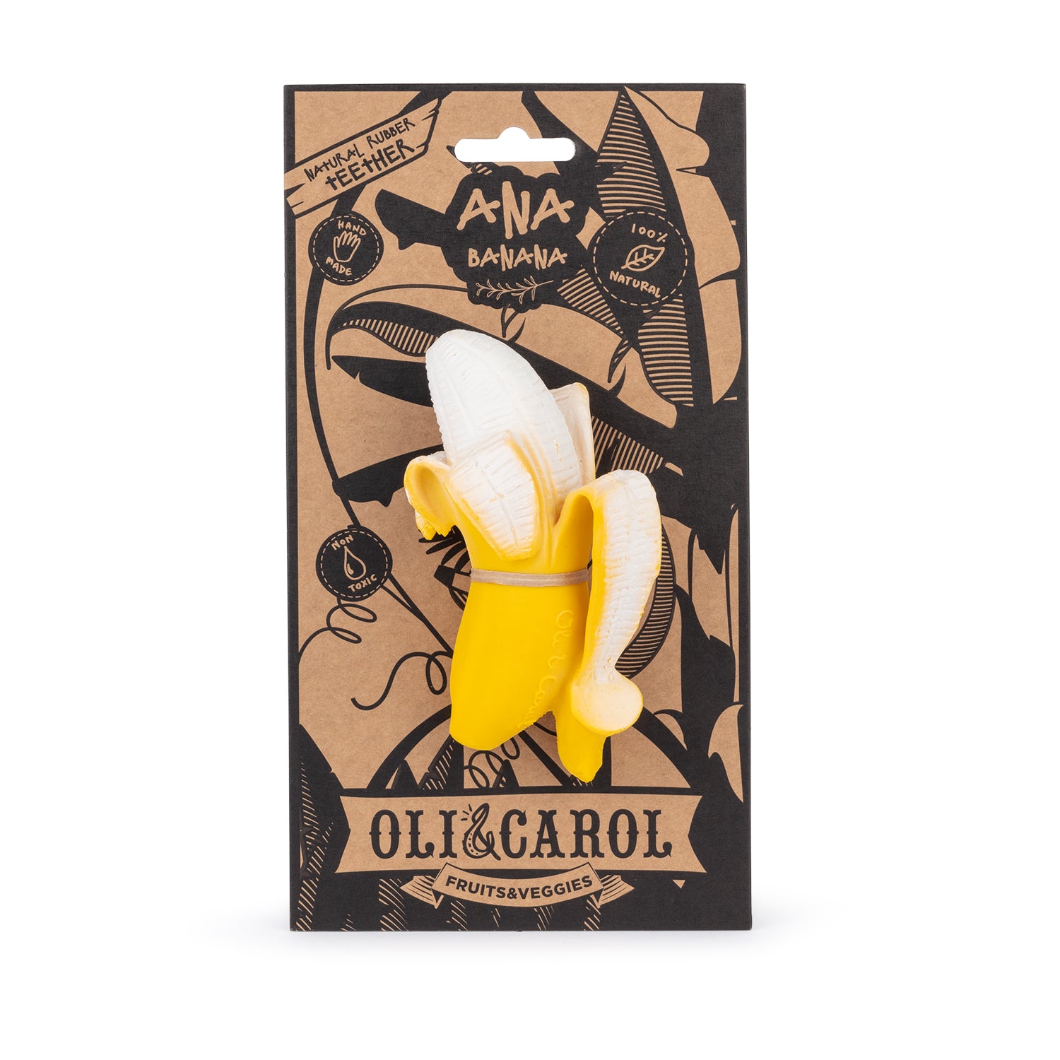 Ana Banana natural rubber teether by Oli & Carol