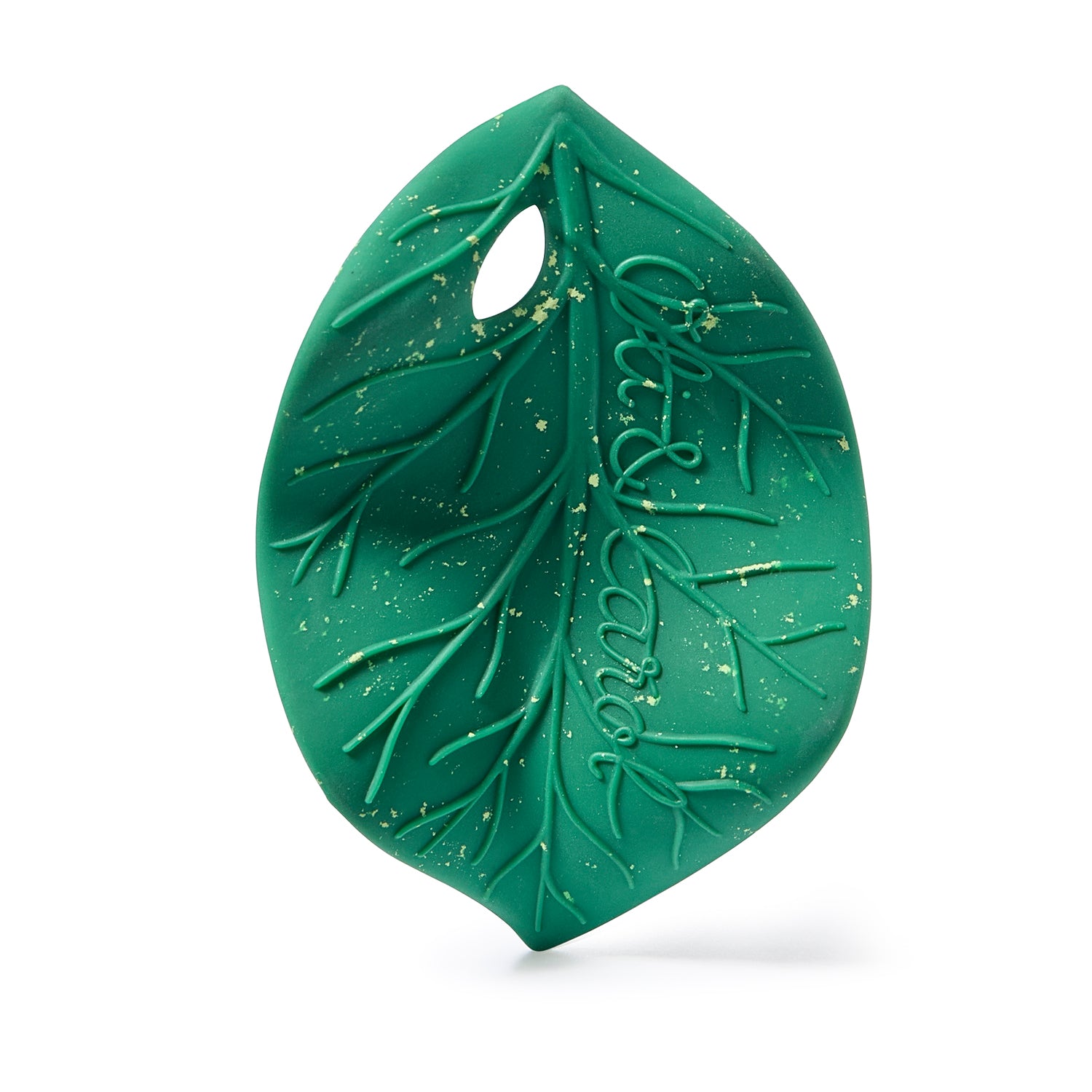 Chlorophyll leaf natural rubber teether for babies by Oli & Carol