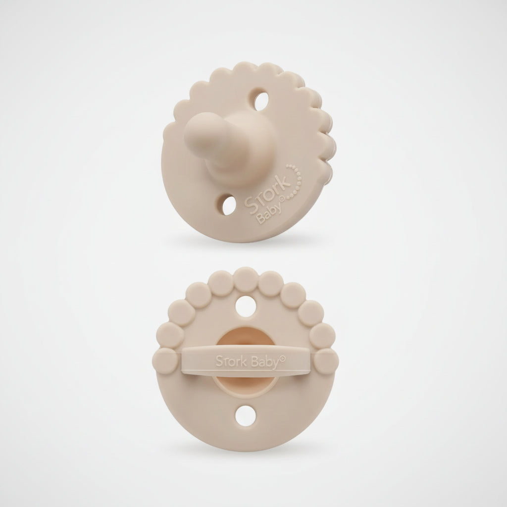 Silicone soother set of 2 in neutral colour by Stork
