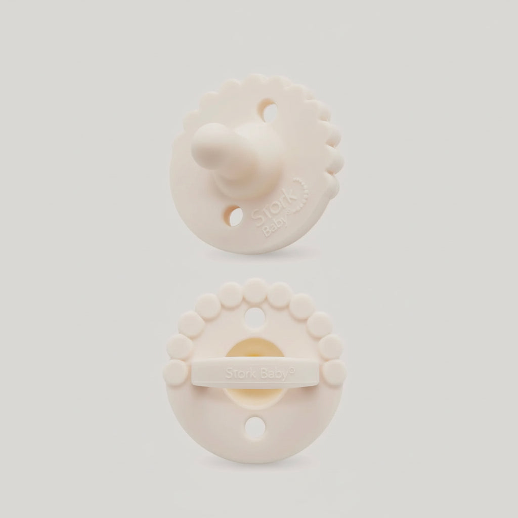 Silicone soother set of 2 in neutral colour by Stork